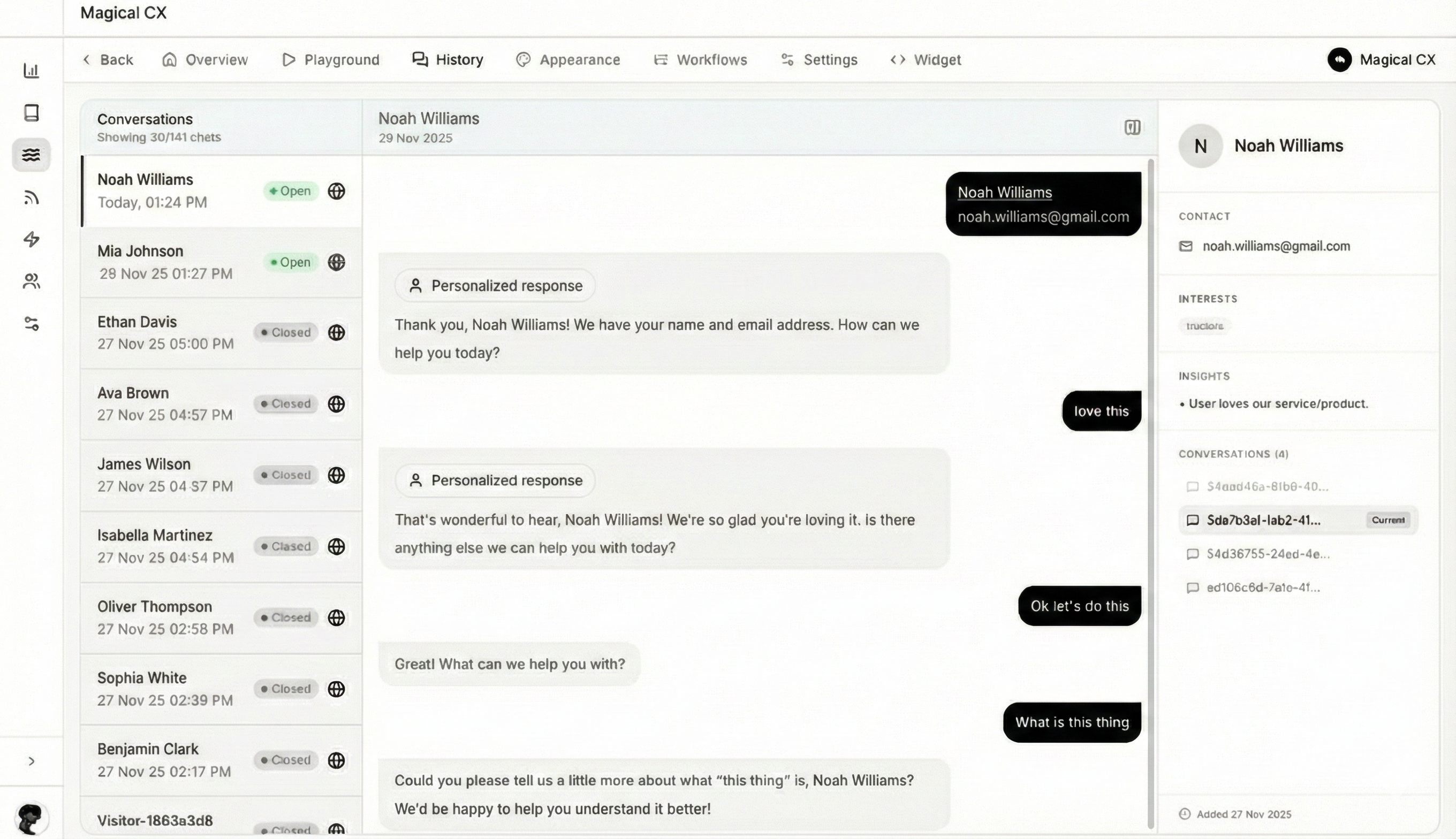 Customer support dashboard preview